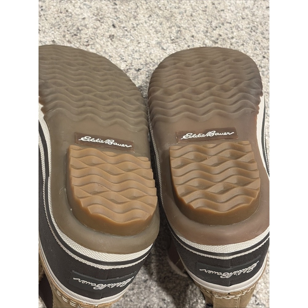 Eddie Bauer Hunt Pac Tan Brown Leather Waterproof Shearling Lined Duck Boot 8.5M - Picture 8 of 8